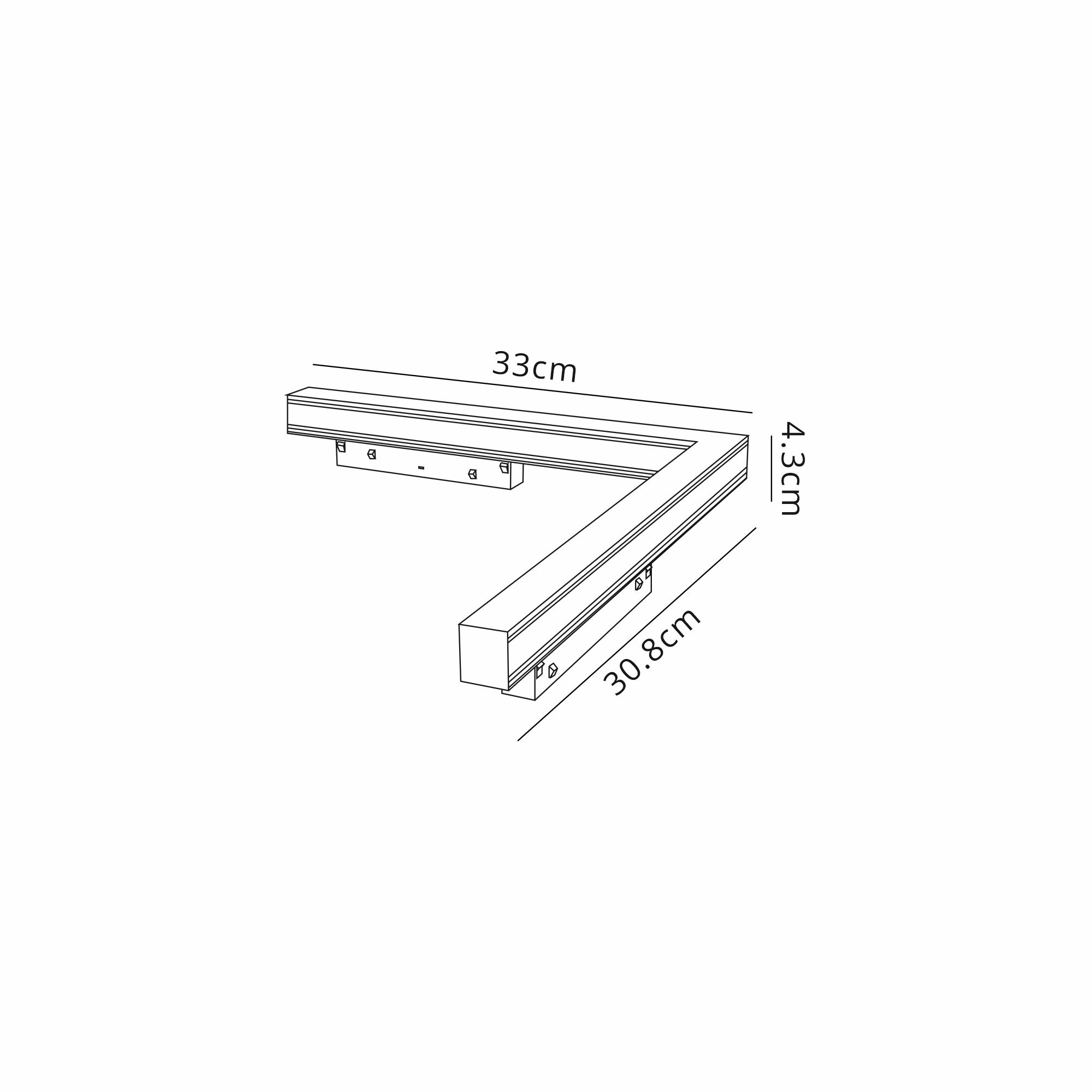 M8339  Magneto Corner Light Diffuser Triac Dimmable 16W LED 3000K Black